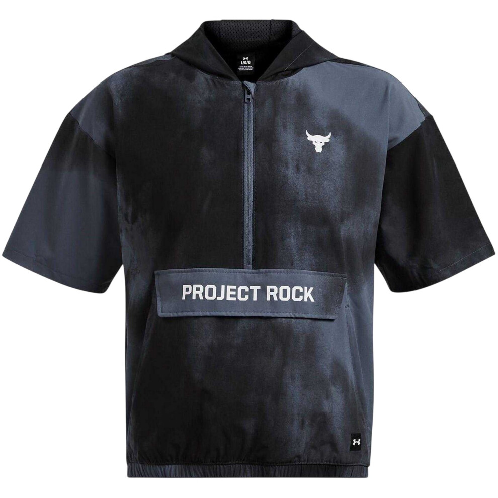 Under Armour (S, Grey) Mens Project Rock Short-Sleeved Hoodie