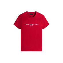 (XL, Red) Tommy Hilfiger Womens/Ladies Chest Logo Crew Neck T-Shirt