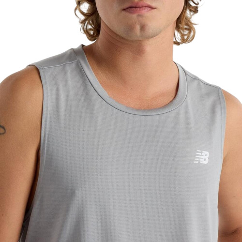 New Balance (M, Grey) New Balance Mens Accelerate Running Tank Top 2