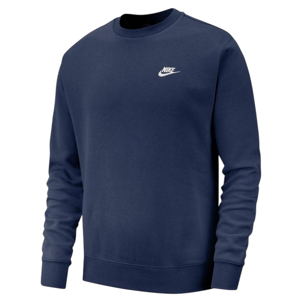 Nike (S, Midnight Navy) Mens Club Logo Crew Neck Sweatshirt