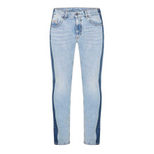 (31R, Blue Denim) Diesel Mens Denim Side Stripe 5 Pockets Straight Leg Jeans