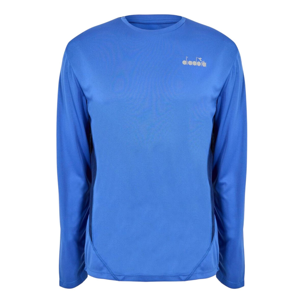Diadora (S, Persian Blue) Mens X Run Logo Long-Sleeved T-Shirt