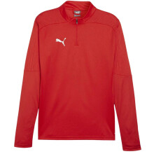 (XS, Red) Puma Mens TeamFinal Quarter Zip Training Fleece Top