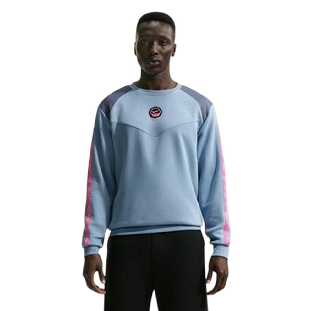 Nike (L, Blue) Mens City Side Logo Crew Neck Sweatshirt