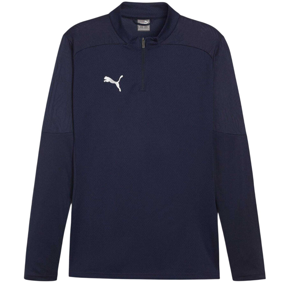 Puma (M, Navy) Mens Teamfinal Quarter Zip Training Fleece Top