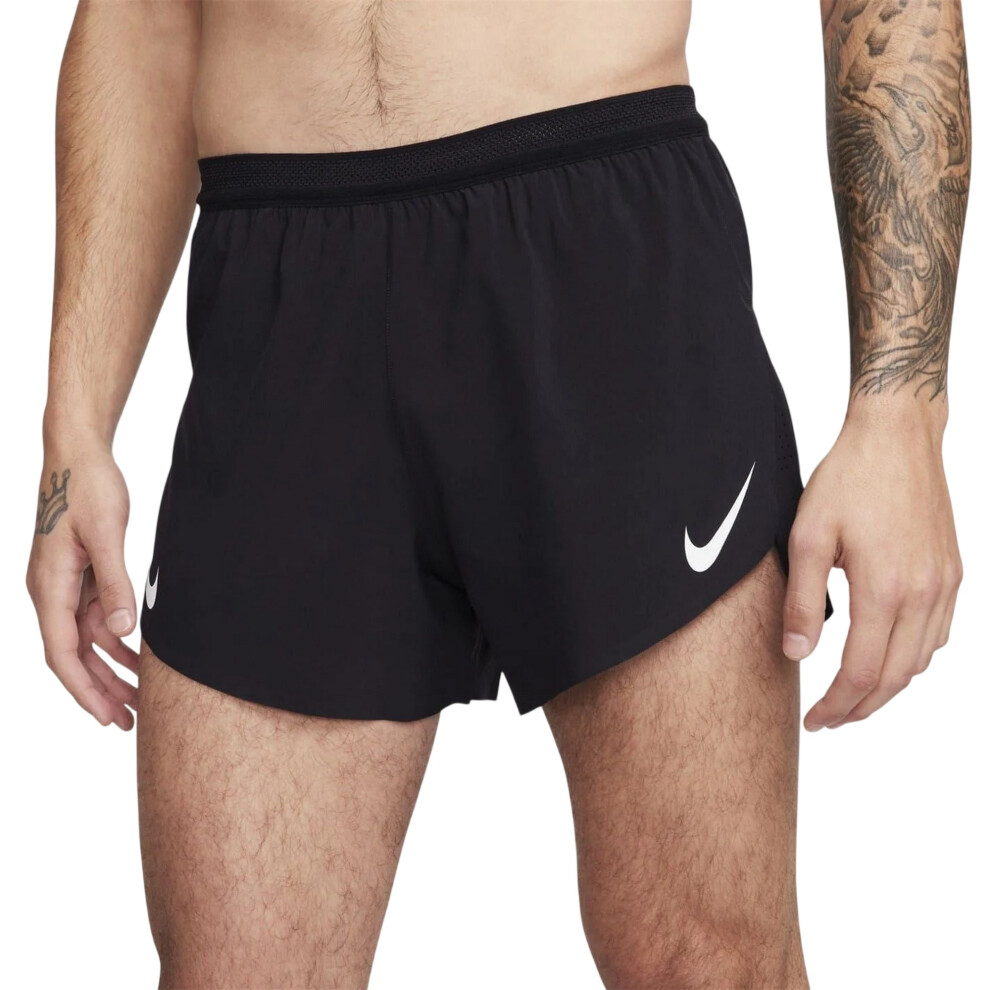 Nike (M, Black/White) Mens Aero Swift Running Shorts