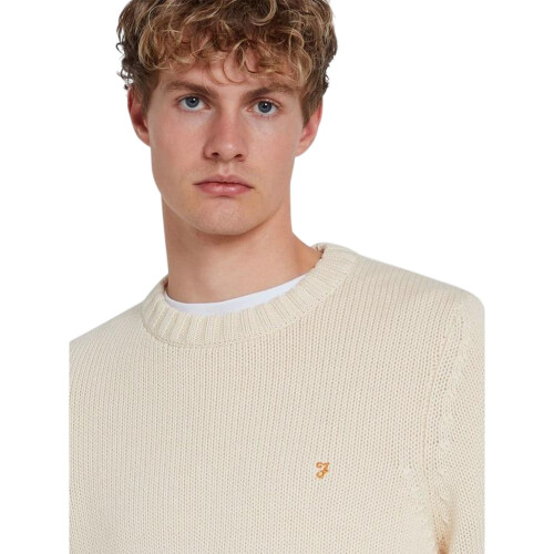 Farah (S, Cream) Farah Mens Alverstone Logo Regular Sweatshirt 2