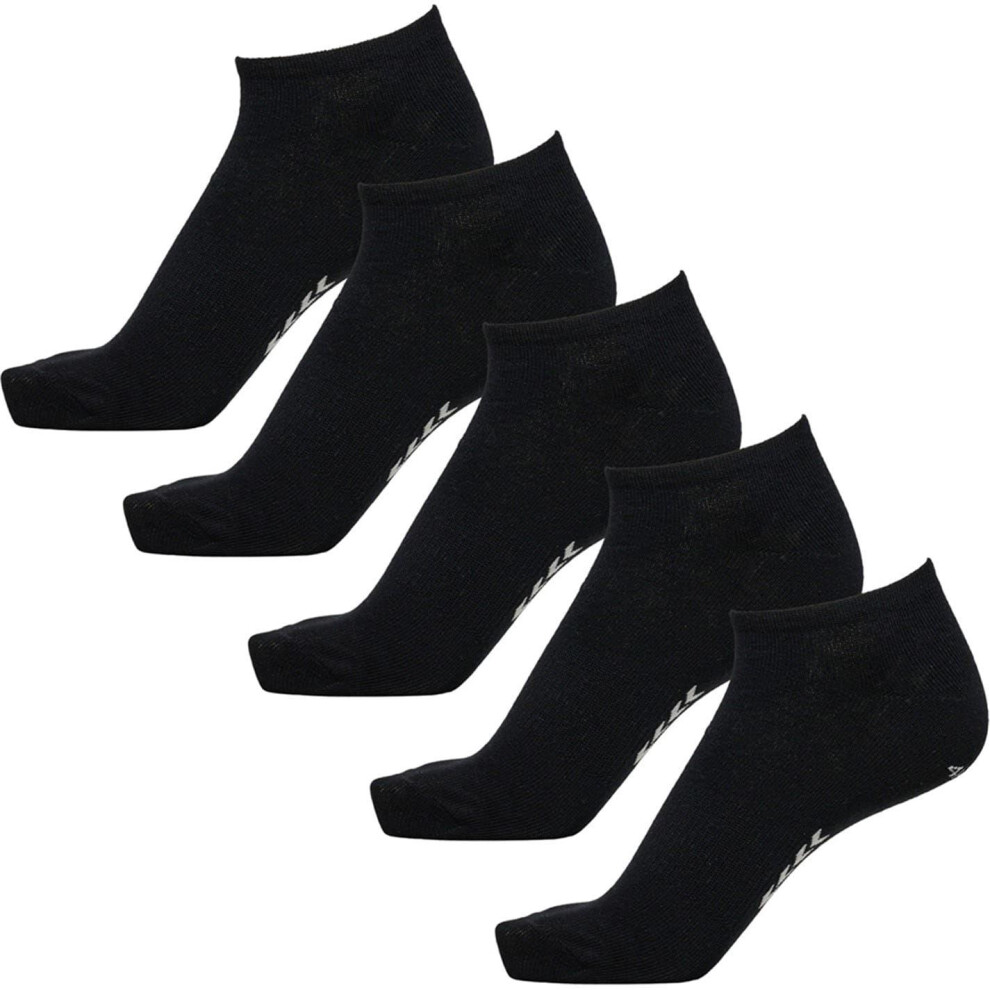 Hummel (1 Uk-6 Uk, Black) Childrens/Kids Cushioned Ankle Socks (Pack Of 5)