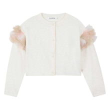 (8 Years, Ivory) Billieblush Girls Fine Knit Ruffle Cardigan