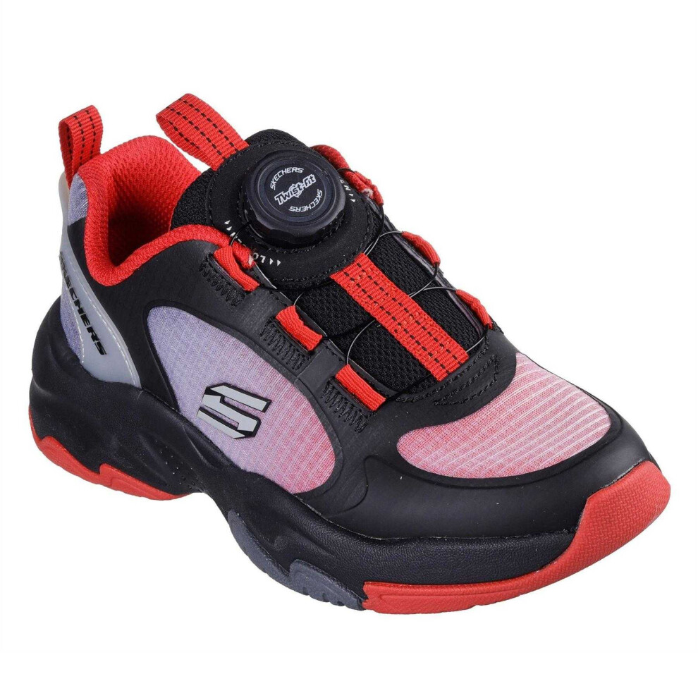 Skechers (2 Uk, Black/Red) Childrens/Kids Retrotech Casual Trainers