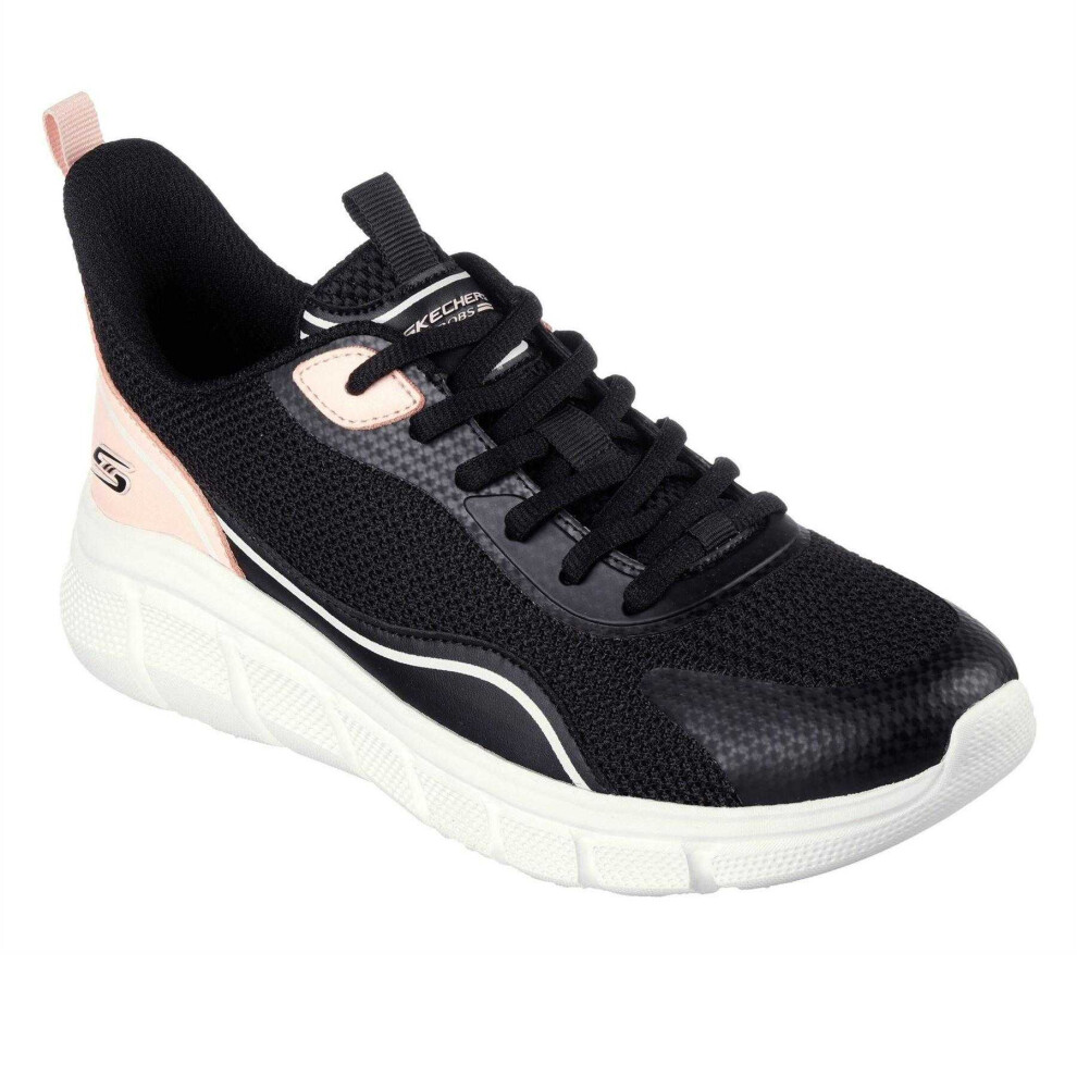 Skechers (2.5 Uk, Black/Pink) Womens/Ladies Bobs Flex Trainers