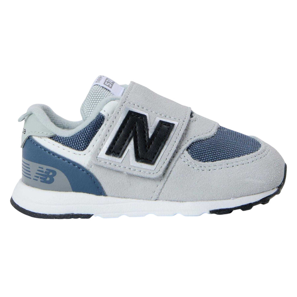 New Balance (8 Uk Child, Grey) Childrens/Kids 574 Flat Trainers