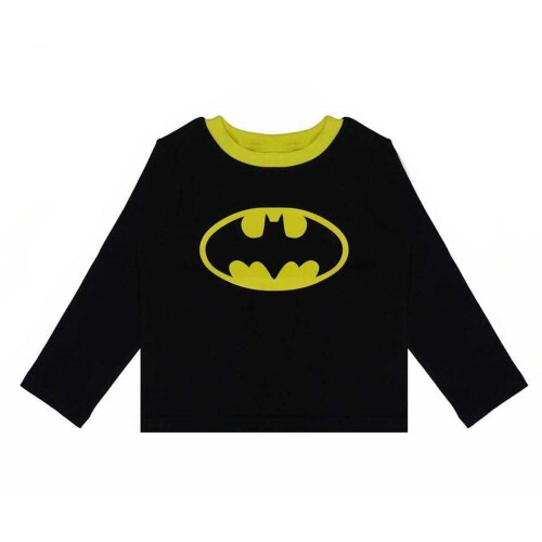 Batman (5-6 Years, Black/Yellow/Grey) Batman Baby Cotton Long-Sleeved Pyjama Set 1