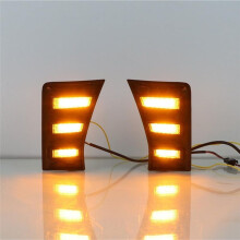 For Sequoia 2023 LED Daytime Running Light Fog Lamp White DRL Amber Turn Signal Light Accessories