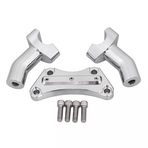 Guiador Retrátil Alto Cromado de 4 Polegadas com Braçadeira Superior para Guidão de Alumínio CNC de 4 Polegadas para  Tour Glide Dyna Road King