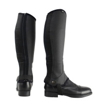 (M, Black) HyLAND Adults Synthetic Combi Leather Half Chaps