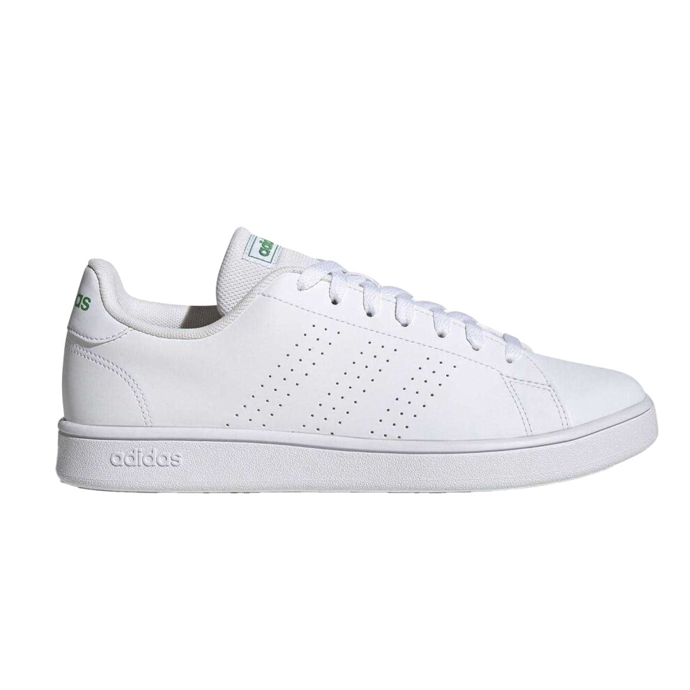 Adidas (11.5 Uk, White/Green) Mens Advantage Base Flat Trainers