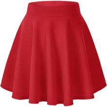 Falda Mini Acampanada para Mujer Corte A Elástica Elegante Roja XS — falda skater roja, ropa mujer casual