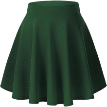 Falda Mini Acampanada Línea A Elástica Elegante Verde L de Mujer — falda skater mujer, falda talle alto