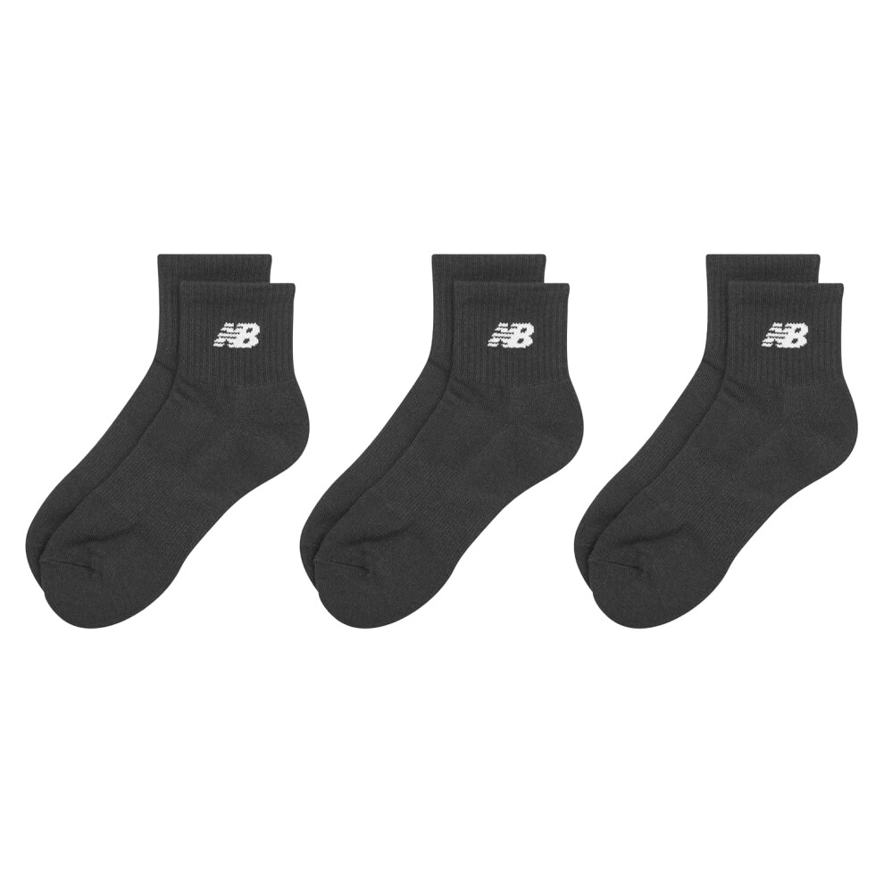 New Balance (4.5 Uk-6.5 Uk, Black) Unisex Adult Cotton Blend Ankle Socks (Pack Of 3)