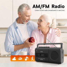 Portable Cassette Tape Player Recorder,Boombox AM/FM Radio Stereo and MP3 Player Recorder for Voice Recording US Plug