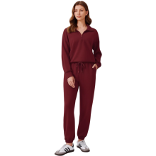 Damen Trainingsanzug Set Sweatshirt Hose Sport Casual Stilvoll Burgund XXL — damen trainingsanzug set, trainingsanzug weinrot xxl