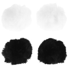 4St Bunny Staarten Set Zwart Wit Cosplay Feest En Halloween