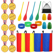 1 Set Buitenspellen - Eierlepel Estafette Drie- -Race Aardappelzakken