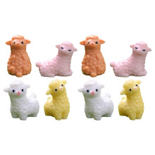 8St Mini Resin Alpaca Figuren Voor Decoratie En Cadeau