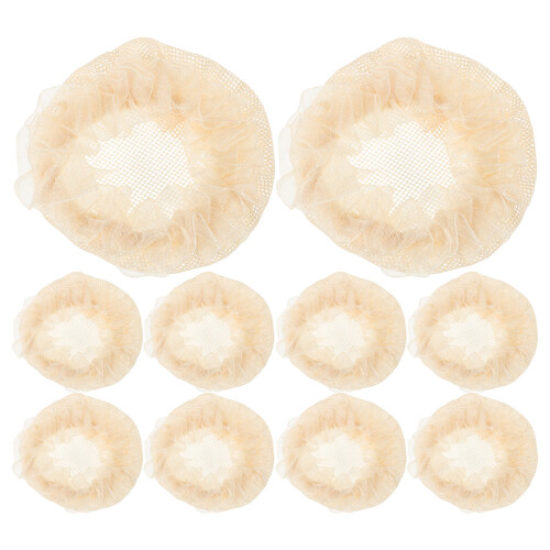 10St Beige Ballet Haarnetten Elastisch Voor Dames En