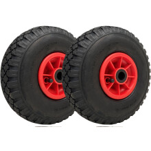 300x4 Pneumatic Wheels 260x85mm Plastic Rim 20mm Roller Bearing 150kg (Set of 2)