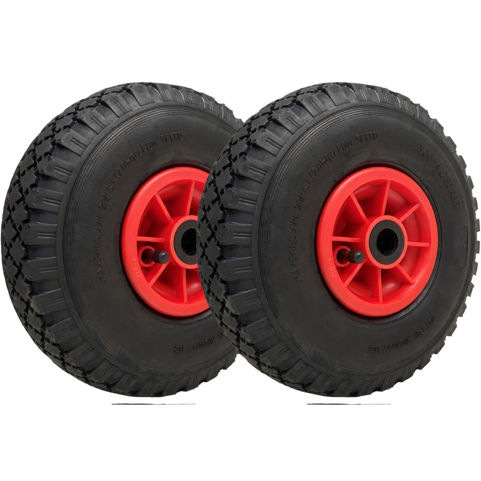 300X4 Pneumatic Wheels 260X85mm Plastic Rim 20Mm Roller Bearing 150Kg (Set Of 2) 5060462564835