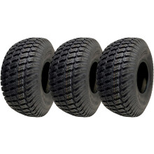 15x6.00-6 Lawnmower Grass Tyres Turf Ride On Mower Tubeless P332 4ply (Set of 3)