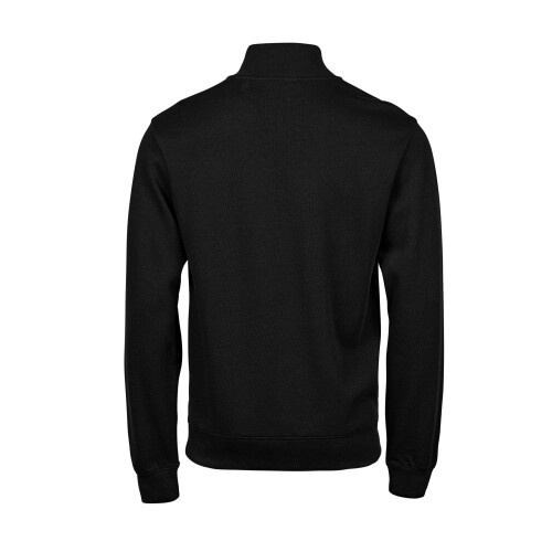 (XL, Black) Tee Jays Mens Ribbed Interlock Half Zip Sweatshirt 1