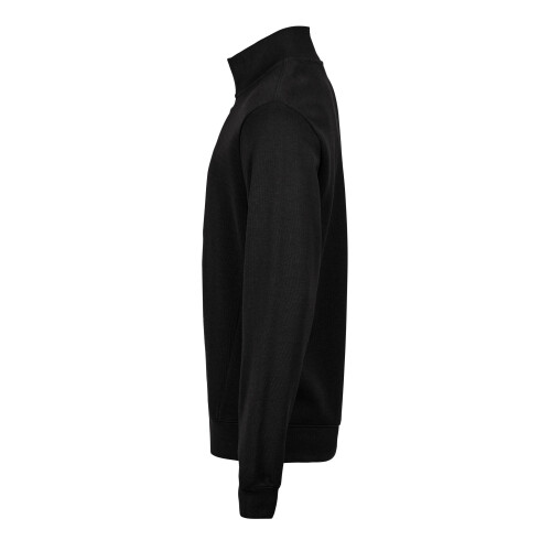 (XL, Black) Tee Jays Mens Ribbed Interlock Half Zip Sweatshirt 2