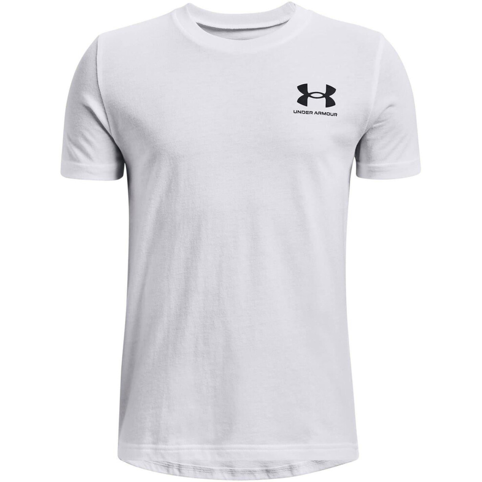Under Armour (13 Years, White) Boys Logo Short-Sleeved T-Shirt