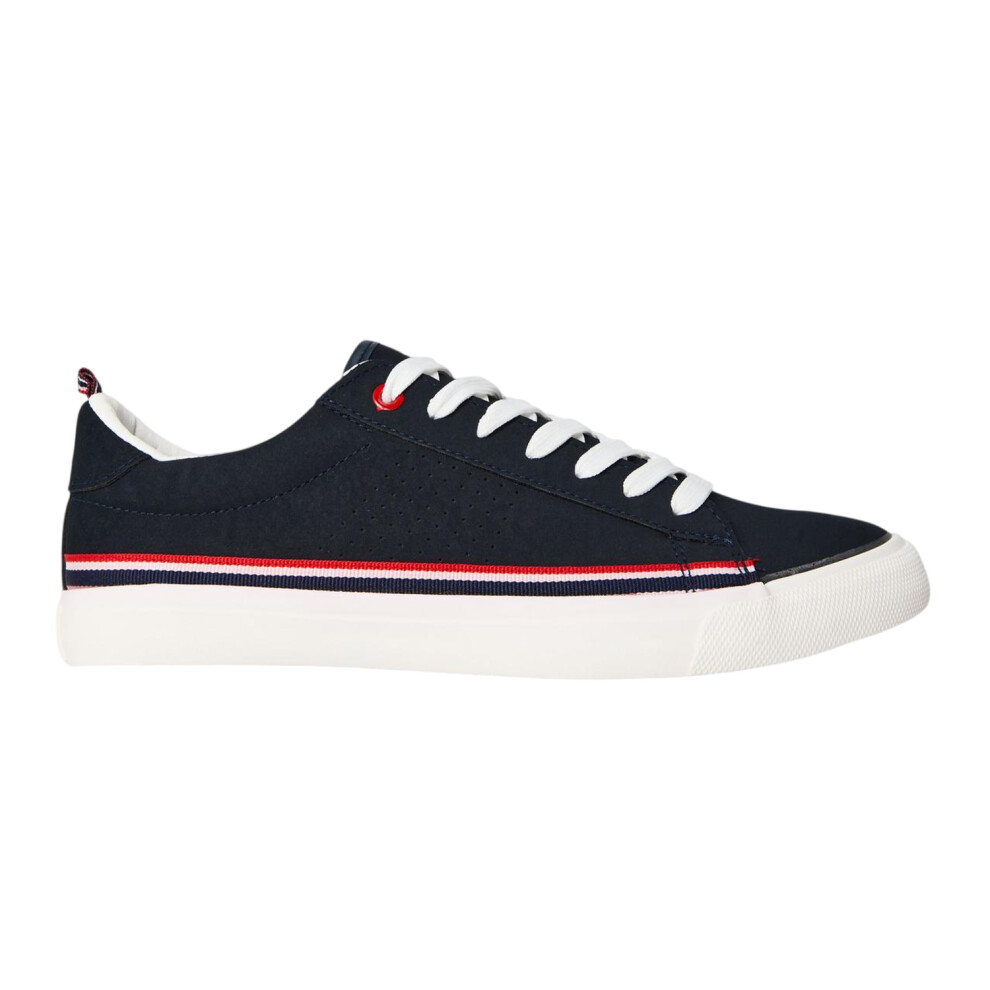 Regatta (10 Uk, Navy) Mens Leather Low Cut Flat Trainers