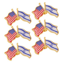 6St Patriotische Metalen Pin, Amerikaanse En Israëlische Speld