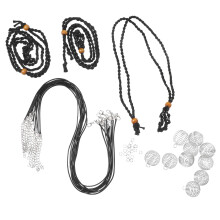 1Set Creatieve DIY Ketting En Armband Set Met Waxkoord En Ijzerdraad