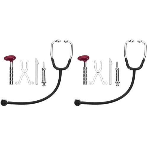 2Ensembles Accessoires Mini Médecin Noir Jouets Educatifs Enfants
