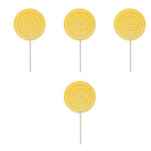 4Pièces Sucettes Jaunes Simulées Décorations Créatives Pour Photos