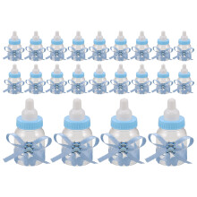 24Stk Kleine Candy Flaschen Baby Jungen Plastik Himmelblau