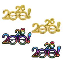 4Stk Leichte 2026 Neujahrsbrille Stk Bunt Partydeko Foto Requisiten