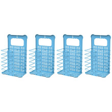 4Pièces Panier À Linge Bleu, Pliable, Grand Volume Pour Extérieur