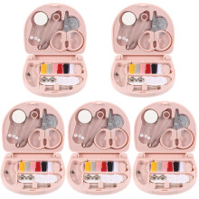 5Ensembles Petite Boîte Couture Rose Plastique Pour Aiguilles