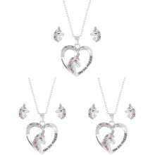 3Ensembles Ensemble Bijoux Fille Licorne Argent Décoration