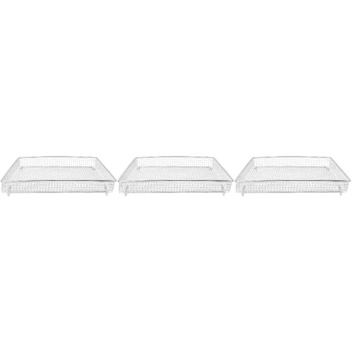3Pièces Grille Cuisson Refroidissement Panier Cuisine Argenté Robuste