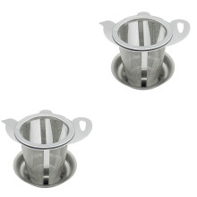 2Ensembles Passoires Infuseurs Acier Inoxydable Résistant Argent