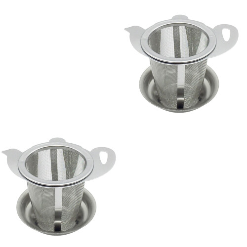 2Ensembles Passoires Infuseurs Acier Inoxydable Résistant Argent