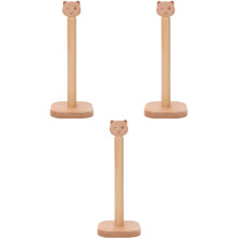 3Pièces Présentoir Papier Vertical En Bois Beige Style Chat Élégant